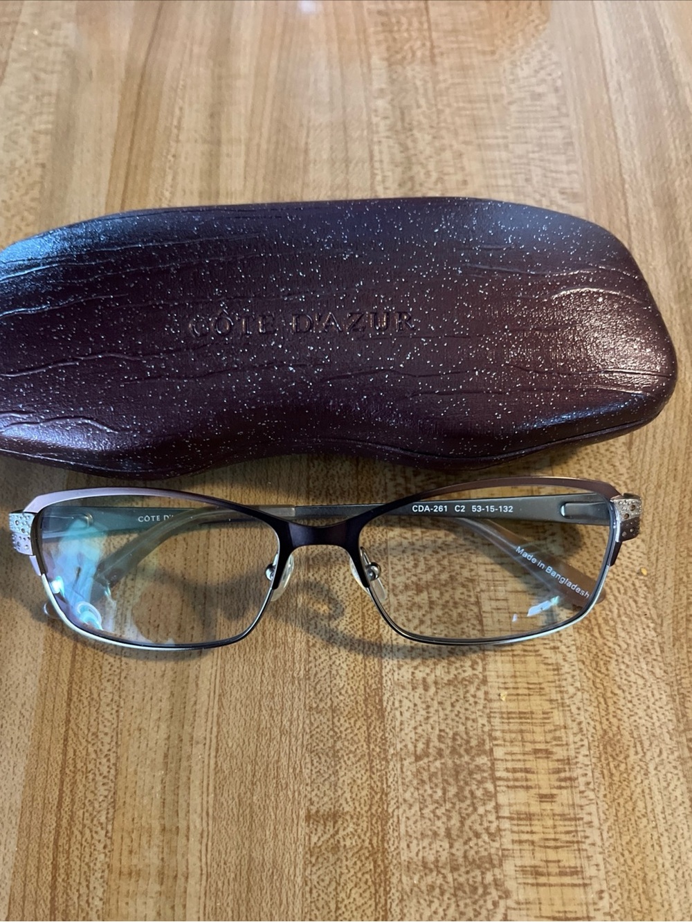 Cote D'Azur Europa Eyeglasses, Frames Only, CDA-261 C2 53-15-132 Gold Crystals